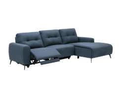 Canapé D'angle Droit Relax électrique En Tissu Bleu NERUDA -Canapé Soldes Boutique canape 579017