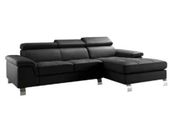 Canapé D'angle Cuir MISHIMA - Noir - Angle Droit -Canapé Soldes Boutique canape 5997