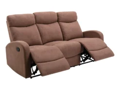 Canapé 3 Places Relax En Tissu Marron EVELYN 8 Canapé 3 Places Relax En Tissu Marron EVELYN -Canapé Soldes Boutique canape 7026245