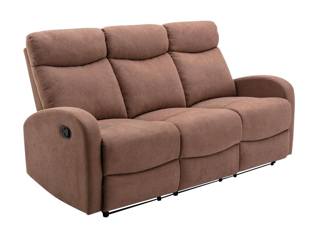 Canapé 3 Places Relax En Tissu Marron EVELYN 1 Canapé 3 Places Relax En Tissu Marron EVELYN