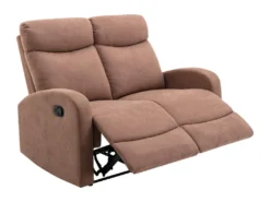 Canapé 2 Places Relax En Tissu Marron EVELYN -Canapé Soldes Boutique canape 7026259