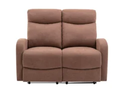 Canapé 2 Places Relax En Tissu Marron EVELYN -Canapé Soldes Boutique canape 7026265