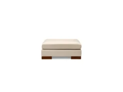 Canapé D'angle Droit En Velours Crème Et Pouf Intégré MOSKA -Canapé Soldes Boutique canape 714383