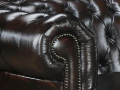 Canapé D'angle Chesterfield BRENTON 100% Cuir De Buffle - Bordeaux- Angle Gauche -Canapé Soldes Boutique canape 716541