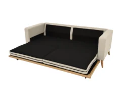 Canapé 3 Places Convertible En Tissu Crème KENZA -Canapé Soldes Boutique canape 7256811