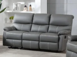 Canapé 3 Places Relax En Simili Gris CANBY