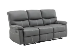 Canapé 3 Places Relax En Simili Gris CANBY -Canapé Soldes Boutique canape 7256851