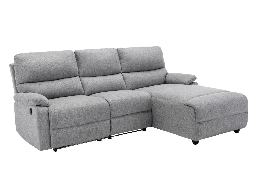 Canapé D'angle Relax électrique En Tissu LUNANO - Gris Clair - Angle Droit 4 Canapé D'angle Relax électrique En Tissu LUNANO - Gris Clair - Angle Droit – Image 4