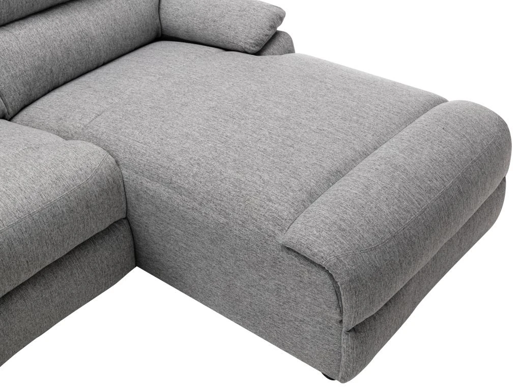 Canapé D'angle Relax électrique En Tissu LUNANO - Gris Clair - Angle Droit 5 Canapé D'angle Relax électrique En Tissu LUNANO - Gris Clair - Angle Droit – Image 5