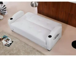 Canapé Convertible Clic Clac En Simili MIRELLA - Blanc -Canapé Soldes Boutique canape 8015