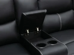 Grand Canapé D'angle Relax En Simili Noir CANBY -Canapé Soldes Boutique canape 8063347