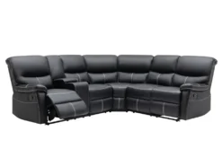 Grand Canapé D'angle Relax En Simili Noir CANBY -Canapé Soldes Boutique canape 8063355