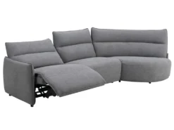 Canapé D'angle Droit Relax électrique En Tissu Gris CALERO -Canapé Soldes Boutique canape 8214269