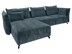 Canapé D'angle Réversible Et Convertible Velours Bleu L310 Cm - RUFUS -Canapé Soldes Boutique canape 8908845