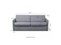 Canapé Tissu Gris Clair Convertible Express LISSA - 3 Places. 9 Canapé Tissu Gris Clair Convertible Express LISSA - 3 Places. -Canapé Soldes Boutique canape 8911617