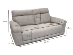 Canapé Relaxation 2 Places Motorisé En Tissu Suédine Beige - CLARA -Canapé Soldes Boutique canape 8914335