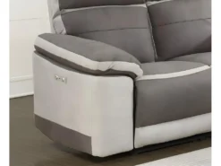 Canapé Relaxation 2 Places Motorisé En Tissu Bicolore Taupe - CLARA -Canapé Soldes Boutique canape 8914589