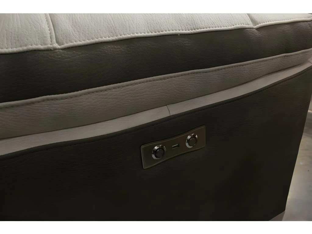 Canapé Relaxation 2 Places Motorisé En Tissu Bicolore Beige - CLARA 4 Canapé Relaxation 2 Places Motorisé En Tissu Bicolore Beige - CLARA – Image 4