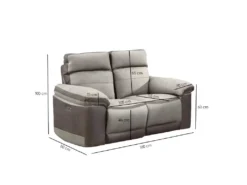 Canapé Relaxation 2 Places Motorisé En Tissu Bicolore Beige - CLARA 9 Canapé Relaxation 2 Places Motorisé En Tissu Bicolore Beige - CLARA -Canapé Soldes Boutique canape 8914603