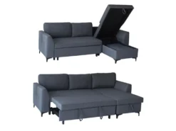 Canapé D'angle Convertible LOGAN 3 Places Gris Chiné - HAPPY GARDEN 7 Canapé D'angle Convertible LOGAN 3 Places Gris Chiné - HAPPY GARDEN -Canapé Soldes Boutique canape 9168925