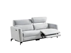 MUMBAI - Canapé Relax Electrique 3 Places Gris Clair -Canapé Soldes Boutique canape 9170711