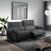 OSTRAVA - Canapé Relax Electrique 3 Places Tissu Gris