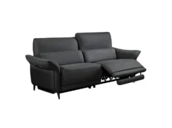 OSTRAVA - Canapé Relax Electrique 3 Places Tissu Gris -Canapé Soldes Boutique canape 9170769