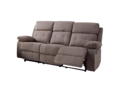 AZUAGA - Canapé Relax Manuel 3 Places Tissu Marron -Canapé Soldes Boutique canape 9170851