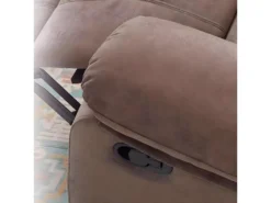 AZUAGA - Canapé Relax Manuel 3 Places Tissu Marron -Canapé Soldes Boutique canape 9170853