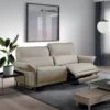 OSTRAVA - Canapé Relax Electrique 3 Places Tissu Beige