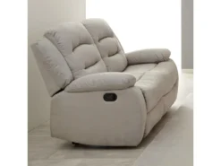 JANS - Canapé Relax Manuel 2 Places Tissu Beige -Canapé Soldes Boutique canape 9170969