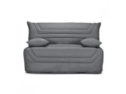 Banquette Lit BZ 140x190 Cm En Tissu Gris Et Matelas 12 Cm - CYRIAC -Canapé Soldes Boutique canape 9315847
