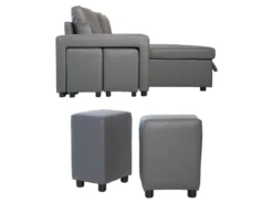 Canapé D'angle Convertible TONY 3 Places Gris - HAPPY GARDEN 8 Canapé D'angle Convertible TONY 3 Places Gris - HAPPY GARDEN -Canapé Soldes Boutique canape 9316569