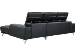 Canapé D'angle Cuir Reconstitué Et PVC "Leicester" - 4 Places - Noir - Angle Gauche -Canapé Soldes Boutique canape 9475379