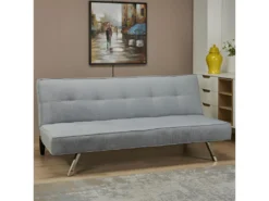 Banquette Canapé Convertible 3 Places Gris Clair - SOLVEIG I