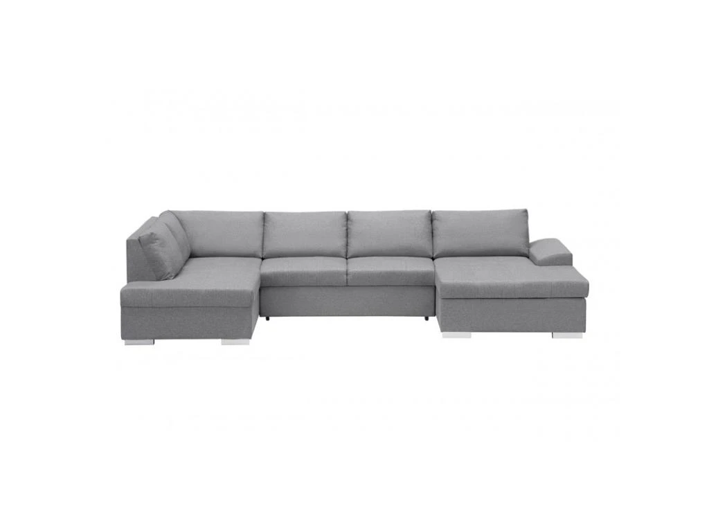 Canapé D'angle (gauche) Panoramique SENSA, Couleur Gris Clair, 5 Places Avec Coffre De Rangement 1 Canapé D'angle (gauche) Panoramique SENSA, Couleur Gris Clair, 5 Places Avec Coffre De Rangement