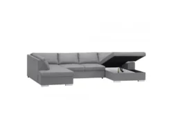 Canapé D'angle (gauche) Panoramique SENSA, Couleur Gris Clair, 5 Places Avec Coffre De Rangement 8 Canapé D'angle (gauche) Panoramique SENSA, Couleur Gris Clair, 5 Places Avec Coffre De Rangement -Canapé Soldes Boutique canape 9479901