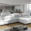 Canapé D'angle Droit Convertible Marius Simili Blanc