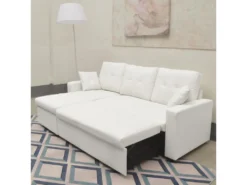 Canapé D'angle Convertible Cuero Blanc -Canapé Soldes Boutique canape 9480649