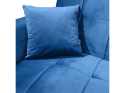 Canapé 3 Places Convertible En Velours Bleu Et Pieds Doré - RALPH -Canapé Soldes Boutique canape 9480687