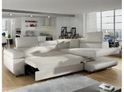 Canapé D'angle Droit Convertible Marius Tissu Beige -Canapé Soldes Boutique canape 9481307