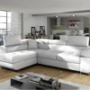 Canapé D'angle Gauche Convertible Marius Simili Blanc