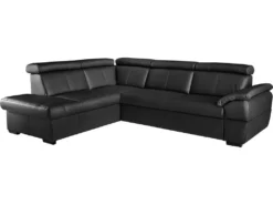 Canapé D'angle Convertible En Cuir Italien De Luxe 5/6 Places TONY, Avec Coffre, Noir, Angle Gauche -Canapé Soldes Boutique canape 9481795