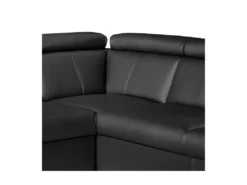 Canapé D'angle Convertible En Cuir Italien De Luxe 5/6 Places TONY, Avec Coffre, Noir, Angle Droit -Canapé Soldes Boutique canape 9481923