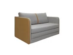 Canapé Déplimousse Convertible 120x190cm En Tissu Gris - ENZIO