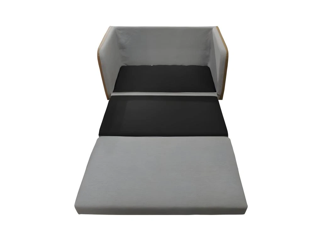 Canapé Déplimousse Convertible 120x190cm En Tissu Gris - ENZIO 3 Canapé Déplimousse Convertible 120x190cm En Tissu Gris - ENZIO – Image 3