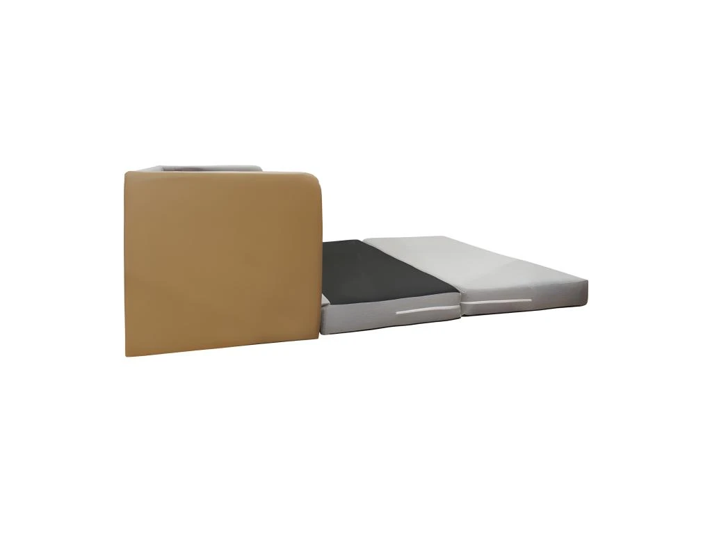 Canapé Déplimousse Convertible 120x190cm En Tissu Gris - ENZIO 5 Canapé Déplimousse Convertible 120x190cm En Tissu Gris - ENZIO – Image 5