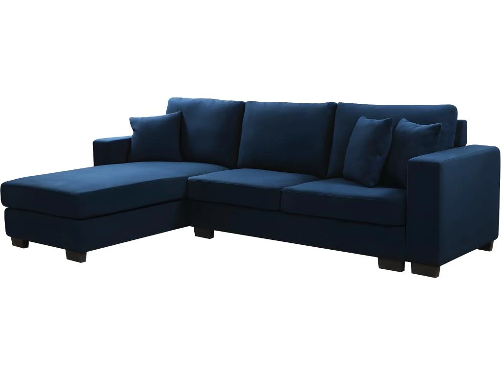 Canapé D'angle Réversible En Tissu "Lucas" - 5 Places - Bleu 1 Canapé D'angle Réversible En Tissu "Lucas" - 5 Places - Bleu