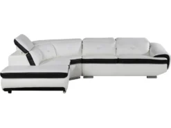 Canapé D'angle Cuir Reconstitué Et PVC "Montréal" - 5 Places - Blanc - Angle Gauche -Canapé Soldes Boutique canape 9484583