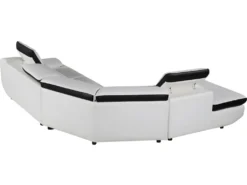 Canapé D'angle Cuir Reconstitué Et PVC "Montréal" - 5 Places - Blanc - Angle Gauche -Canapé Soldes Boutique canape 9484585